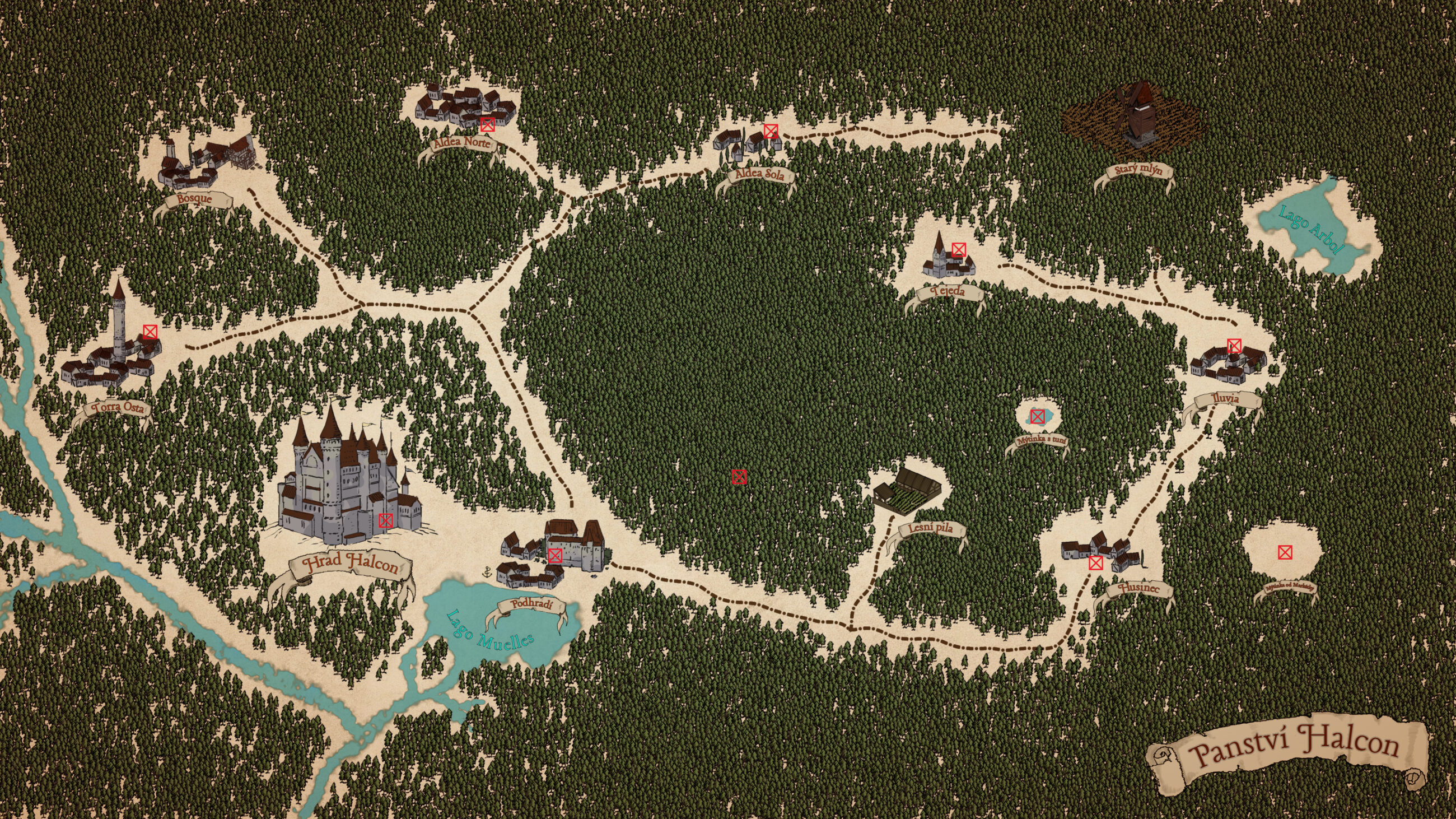 Mapa panstvý Halcon
